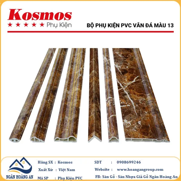 Phào Góc V PVC Vân Đá Kosmos